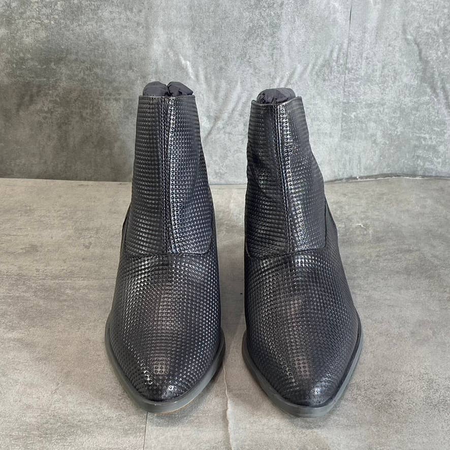 JOURNEE COLLECTION Women's Black Leather Cassie Pointed-Toe Block-Heel Booties