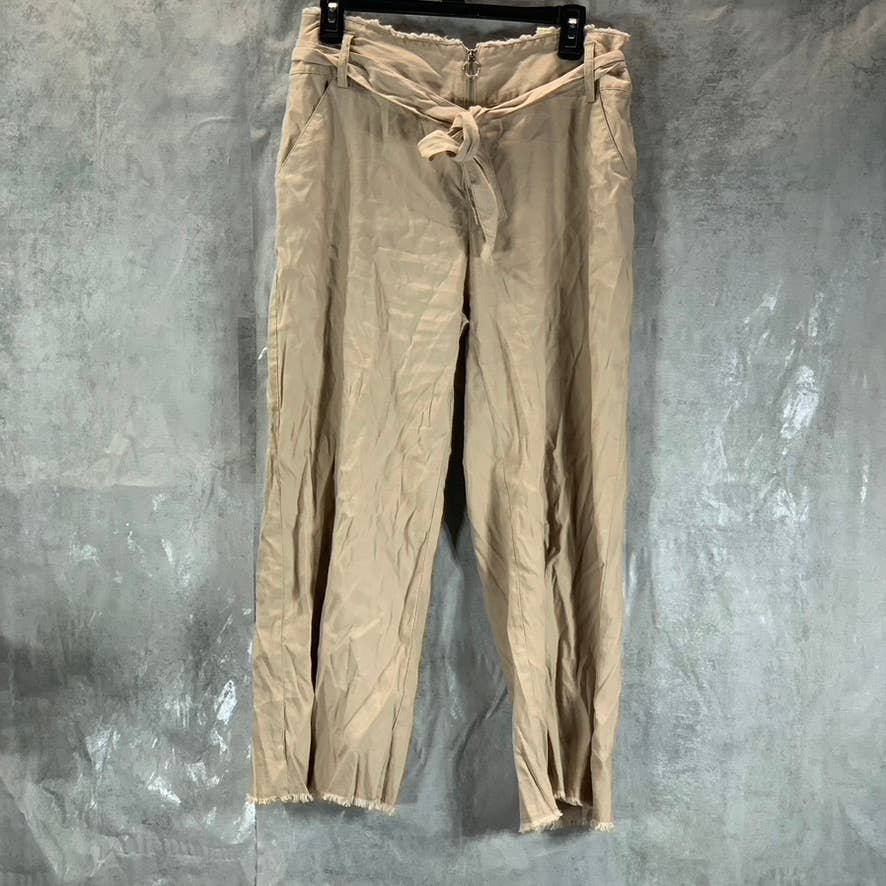 INC INTERNATIONAL Women's Toasted Twine Belted Frayed-Hem Culottes Pants SZ 4