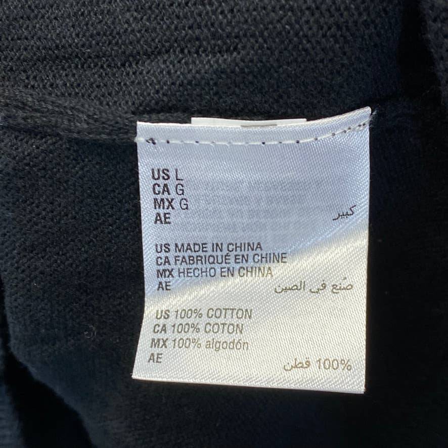 KAREN SCOTT Women's Deep Black Seam-Detail Mock-Neck Ribbed Pullover Sweater SZ L