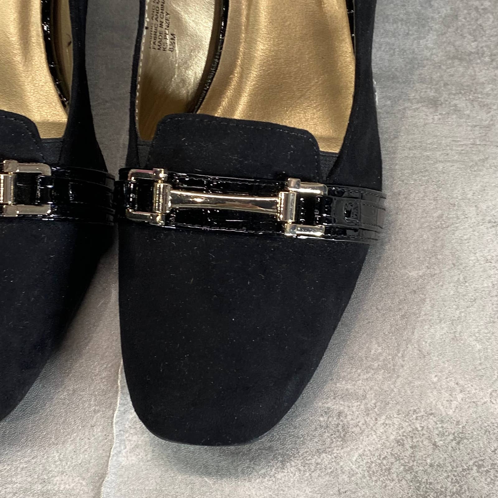 KAREN SCOTT Women's Black Faux Suede Penzey Square-Toe Dress Pumps SZ 8.5