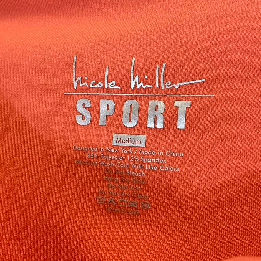 NICOLE MILLER Sport Women's Coral Pull-On Skinny Media Pocket Leggings SZ M
