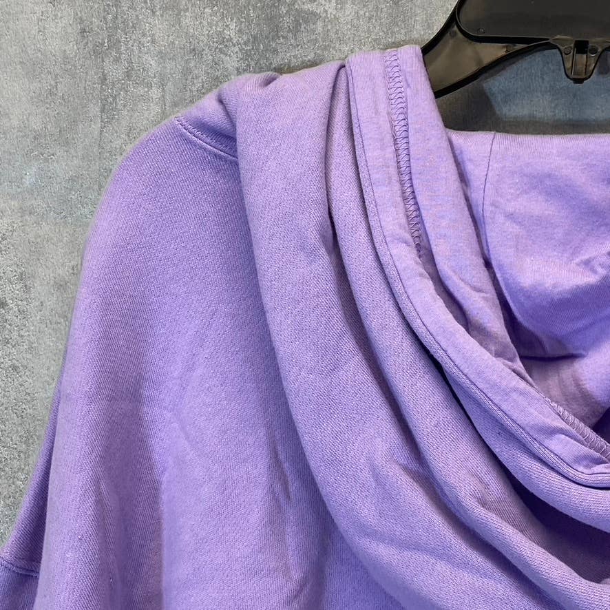 BP. Women's Purple Wildcats Cutoff Graphic Long Sleeve Pullover Hoodie SZ M