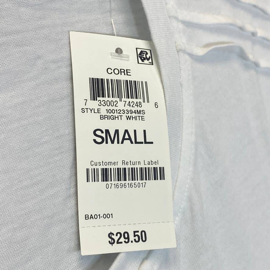 KAREN SCOTT Women's Bright White Pin-Tucked Scoopneck Short Sleeve Top SZ S