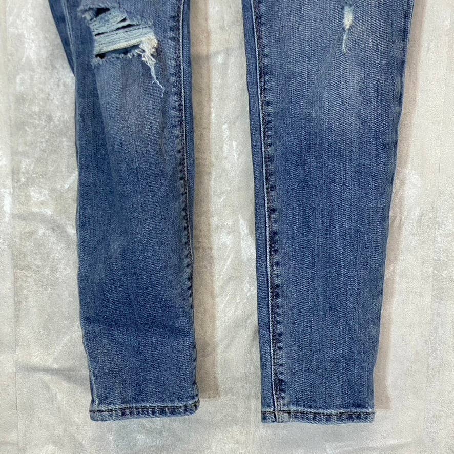 HUDSON Women's Petra Natalie Mid-Rise Super Skinny Crop Distressed Denim Jeans SZ 26