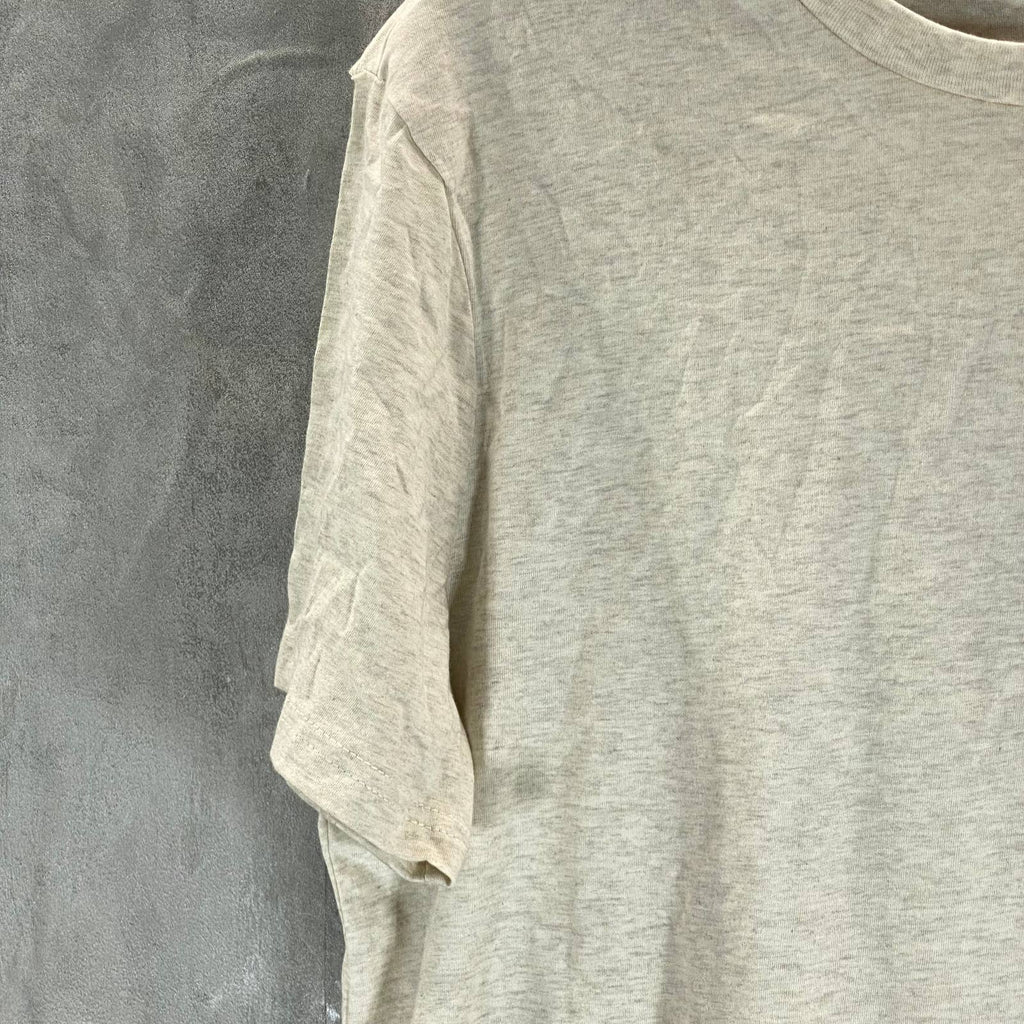 CLUB ROOM Men's Tan Solid Crewneck Classic-Fit Short-Sleeve T-Shirt SZ L