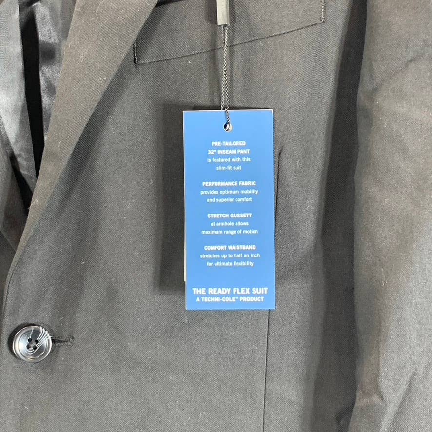 REACTION KENNETH COLE Men's Short Black Techni-Cole Slim-Fit Suit Jacket SZ 40S