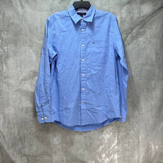 TOMMY HILFIGER Light Blue Custom Fit New England Solid Oxford Shirt SZ S