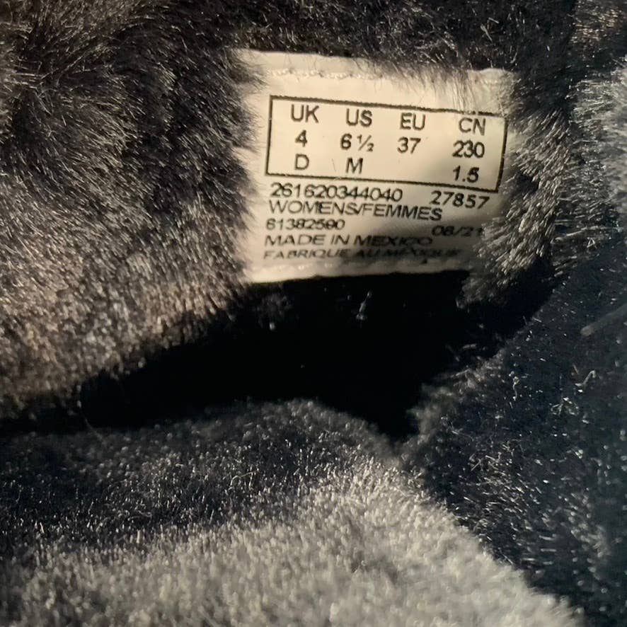 CLARKS COLLECTION Women's Black Leather Roseville Faux-Fur Slip-On Clogs SZ 6.5