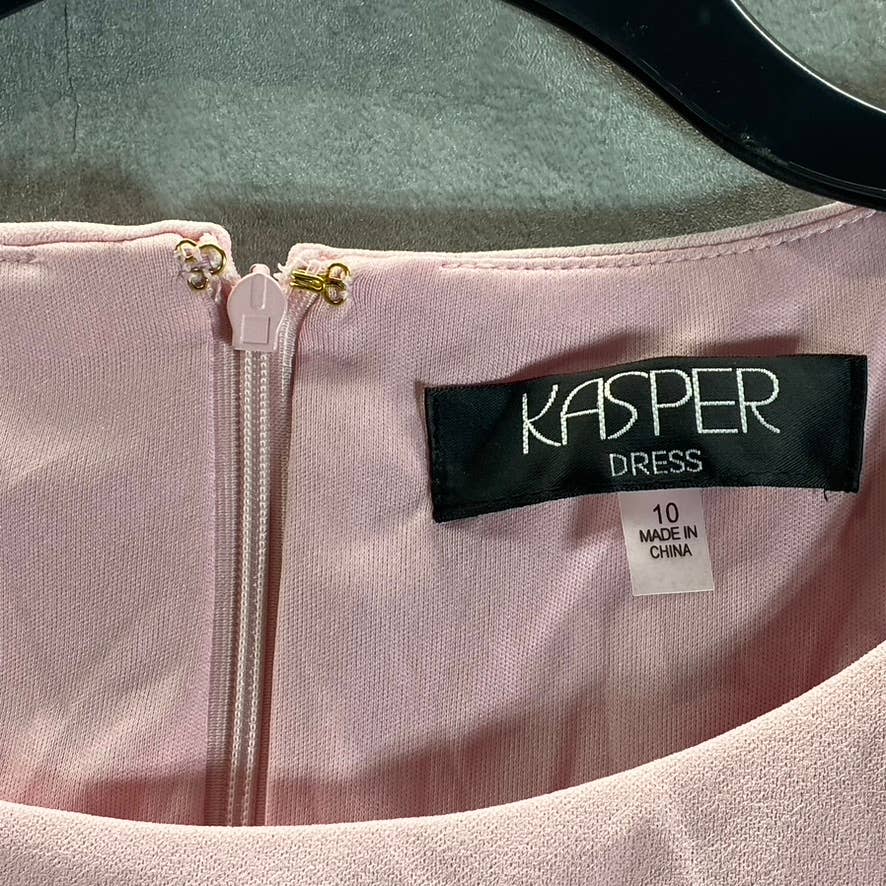 KASPER Women's Salmon Pink 3/4 Ruffle-Sleeve Sheath Knee-Length Dress SZ 10