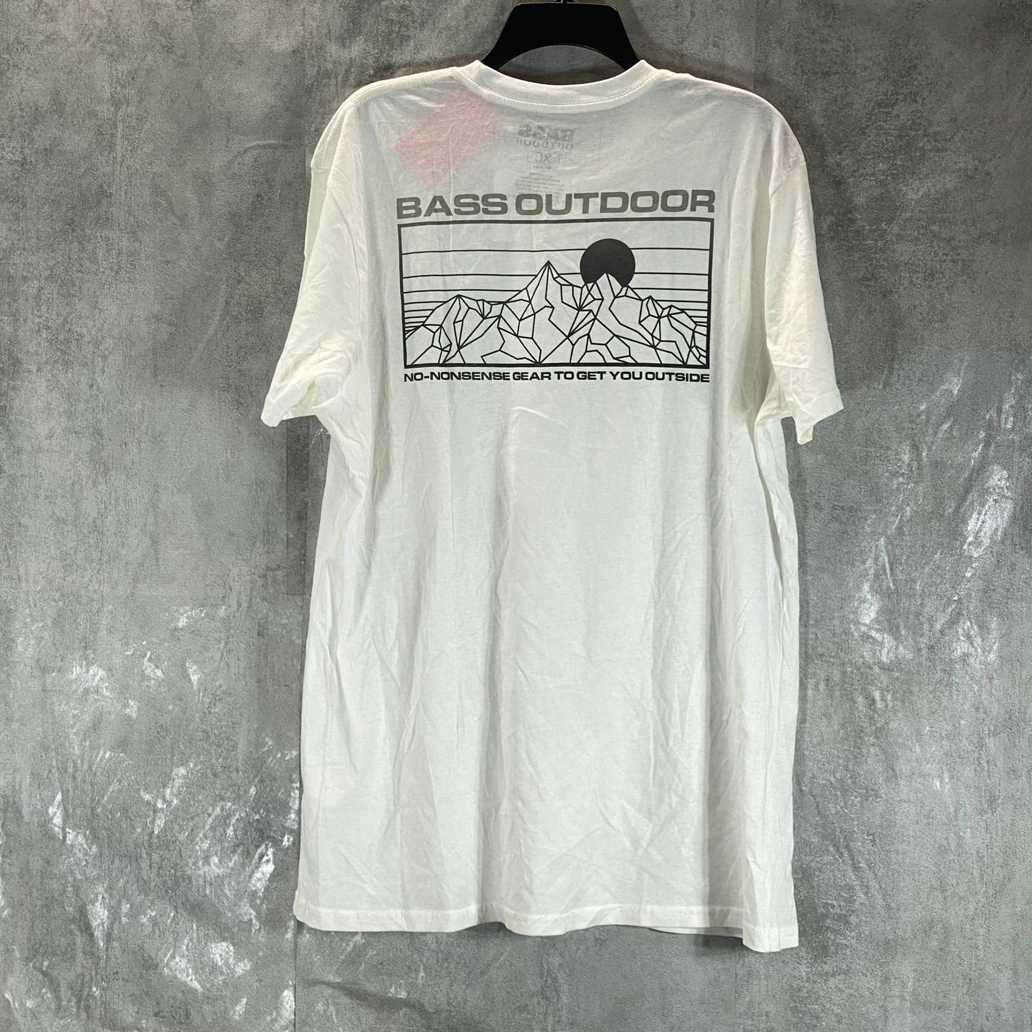 BASS OUTDOOR Men's Snow White Antlers Mountain Logo Graphic T-Shirt SZ XL