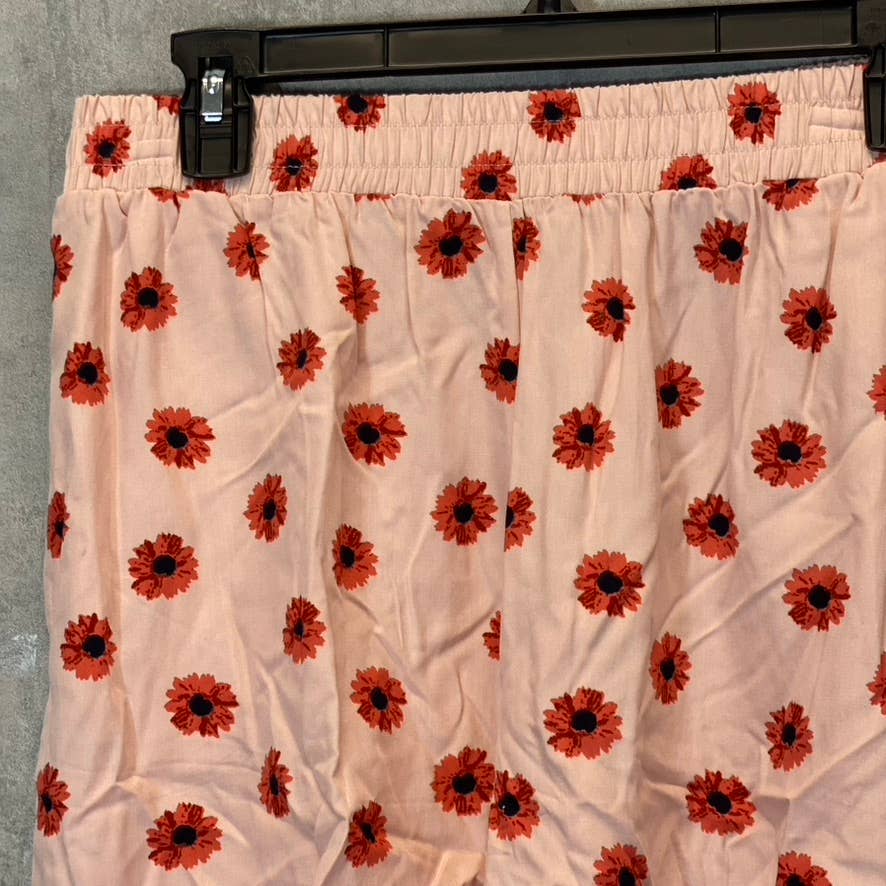 ABOUND Women's Pink Daisy Dots Easy Flowy Lightweight Elastic Waist Pull-On Shorts SZ M