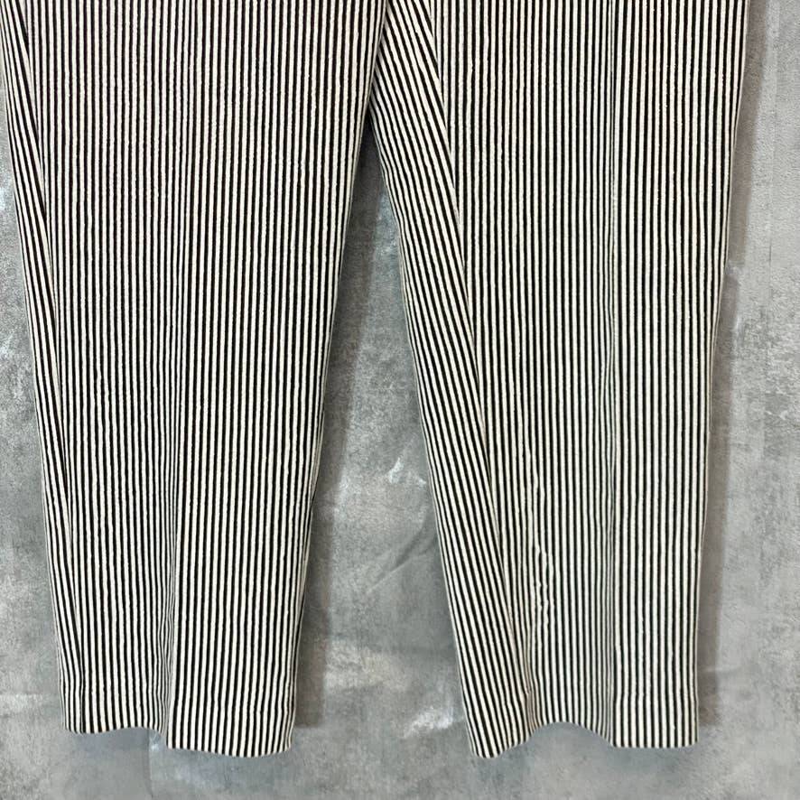 AMANDA + CHELSEA Women's Black/White Pinstripe Ankle Pants SZ 16