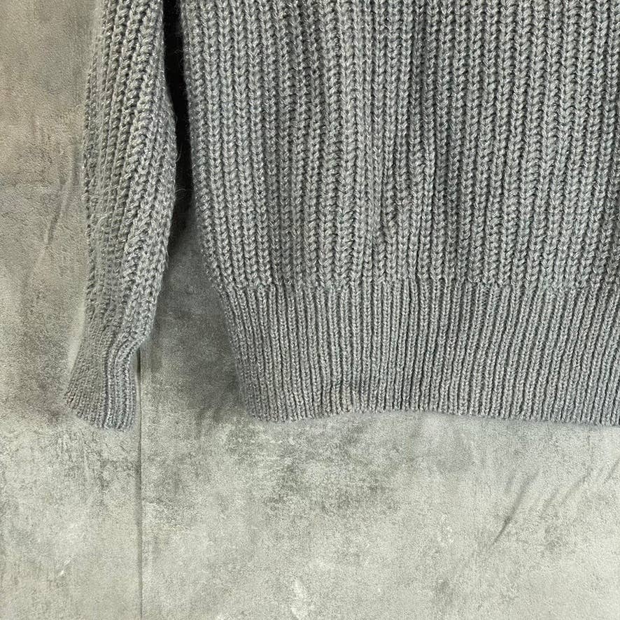 ALFANI Women's Greystone Rib Knit Mock-Neck Long-Sleeve Pullover Sweater SZ S