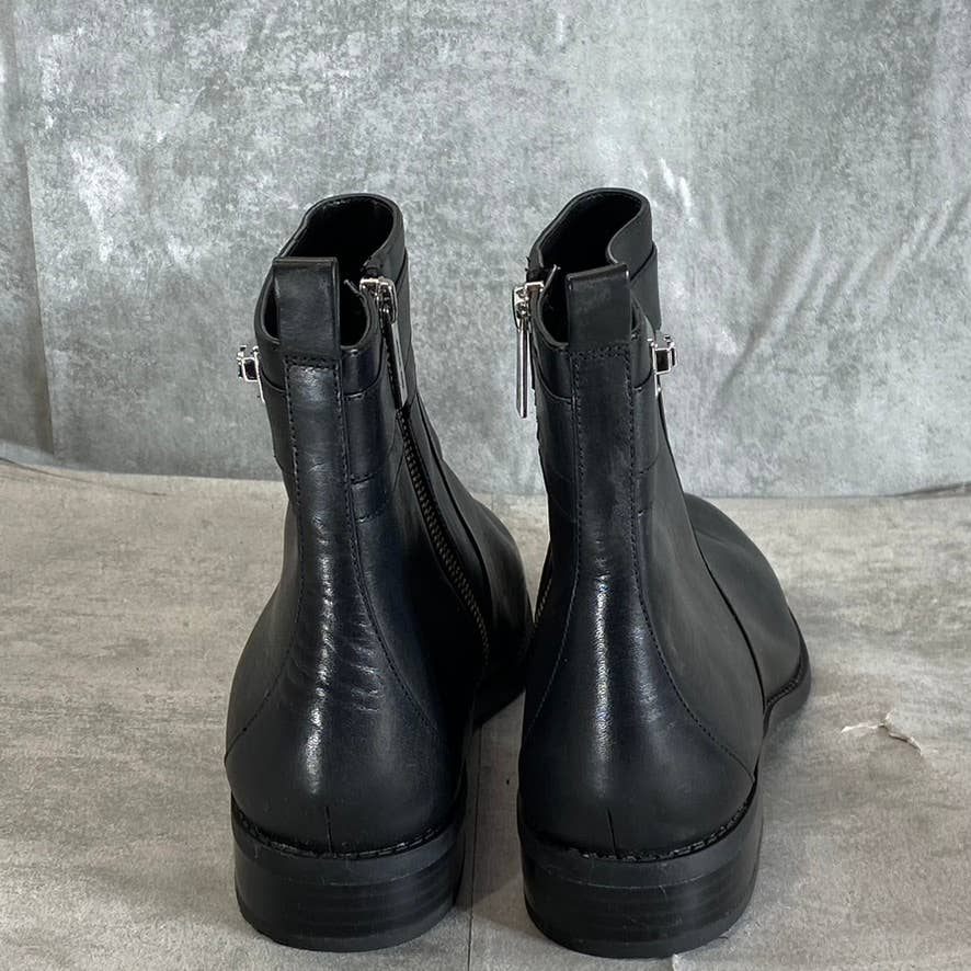 MICHAEL MICHAEL KORS Women's Black Leather Padma Strapped Block-Heel Booties SZ8