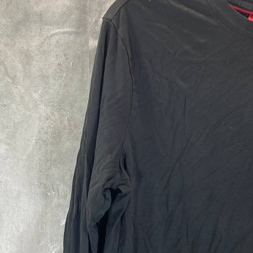 HUGO HUGO BOSS Men's Black Regular-Fit Crewneck Reverse Logo T-Shirt SZ L