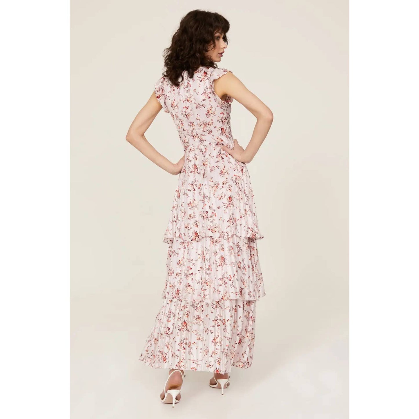RACHEL RACHEL ROY Women's Ivory Floral Elaine Tiered V-Neck Maxi Dress SZ 2