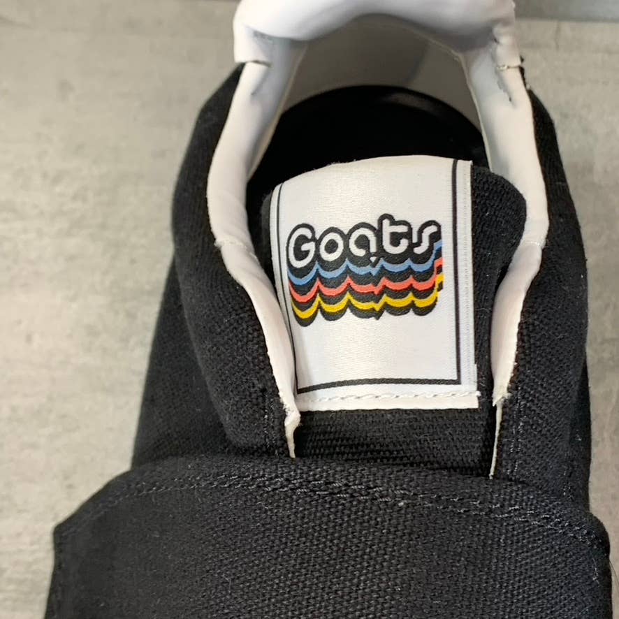 GOATS Men's Black Canvas The 573 Wide-Strap Round-Toe Slip-on Sneakers SZ 11