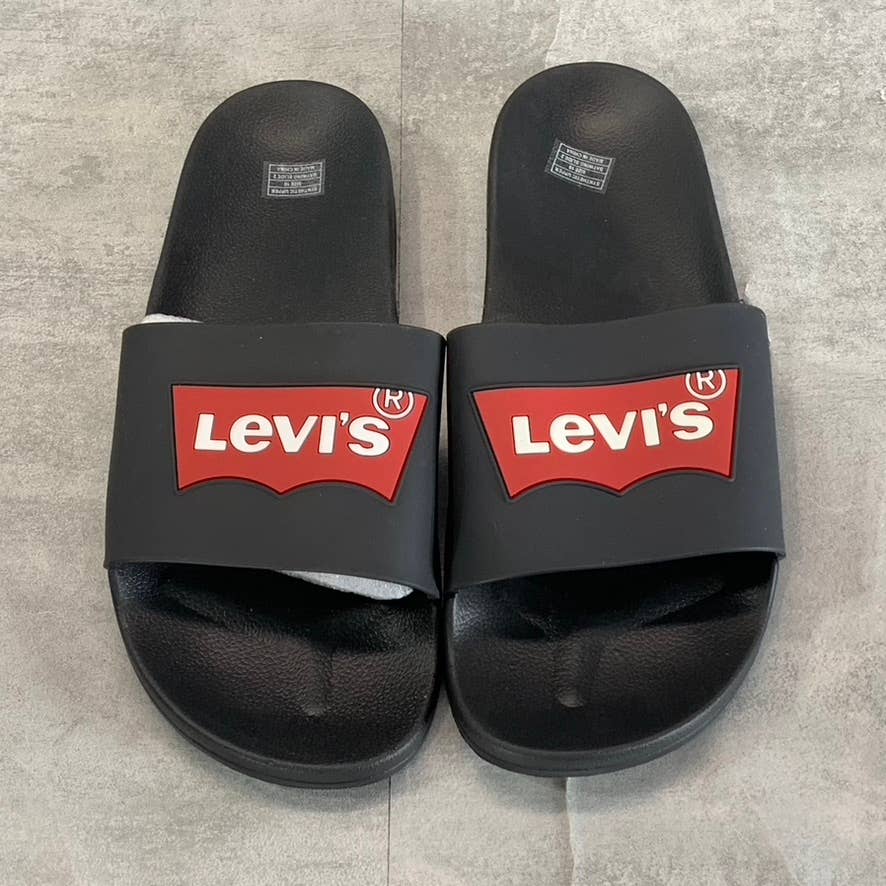 LEVI'S Women's Black Batwing Pool Slide 2 Slip-On Sandals SZ 10