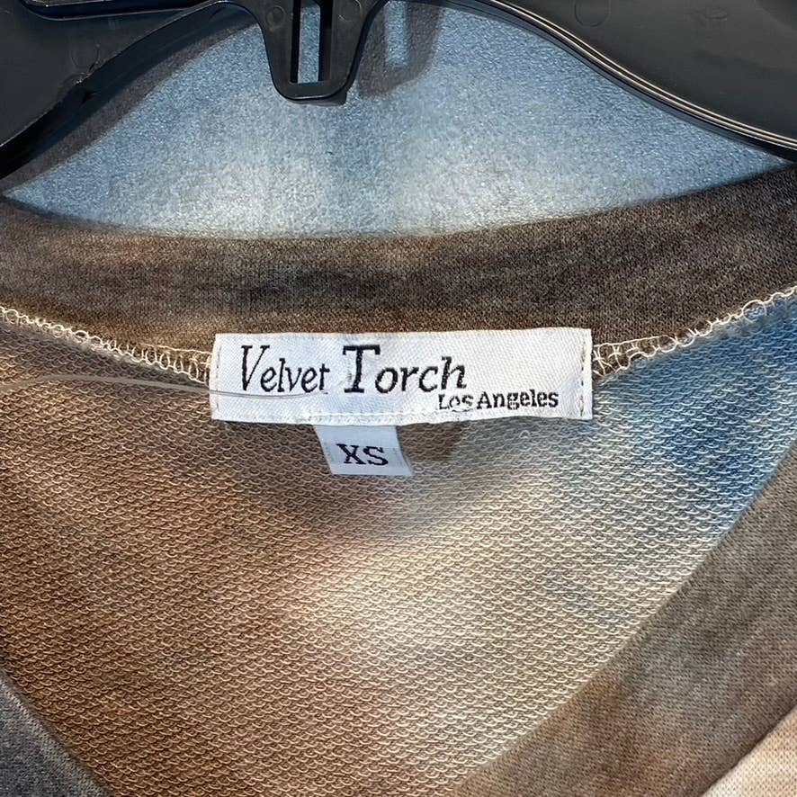 VELVET TORCH Women's Coco Tie-Dye V-Neck Long Sleeve A-Line Mini Dress SZ XS