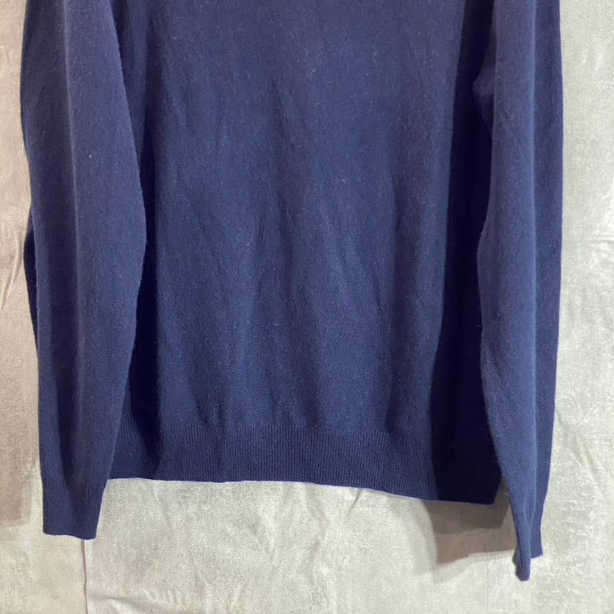 NORDSTROM Men's Navy Blazer V-Neck Cashmere Ribbed Trim Pullover SZ XL