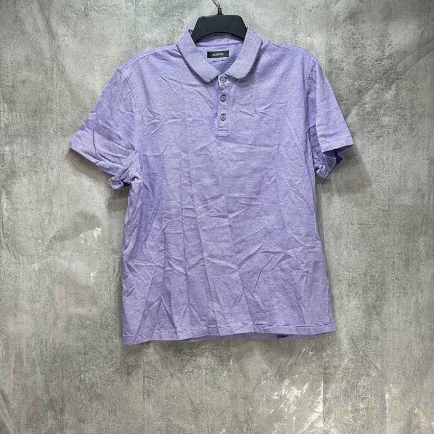 ALFANI Purple Stretch Short Sleeve Polo Shirt SZ L