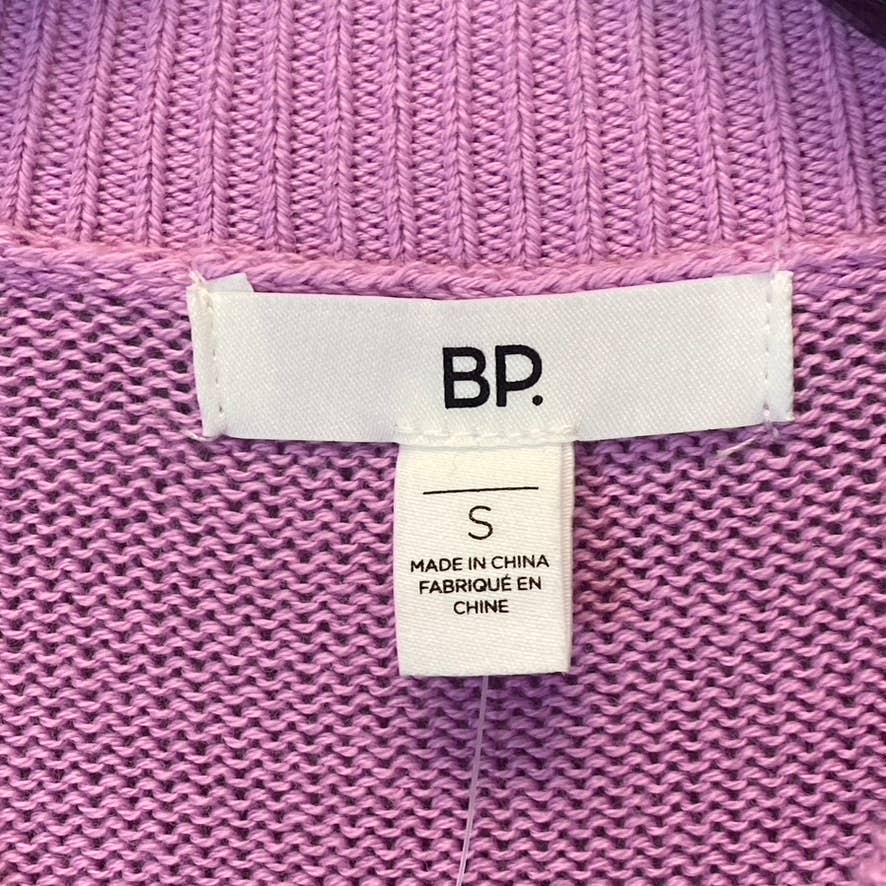 BP. Women's Purple Tulip Daisy Front Knit Crewneck Long Sleeve Sweater SZ S