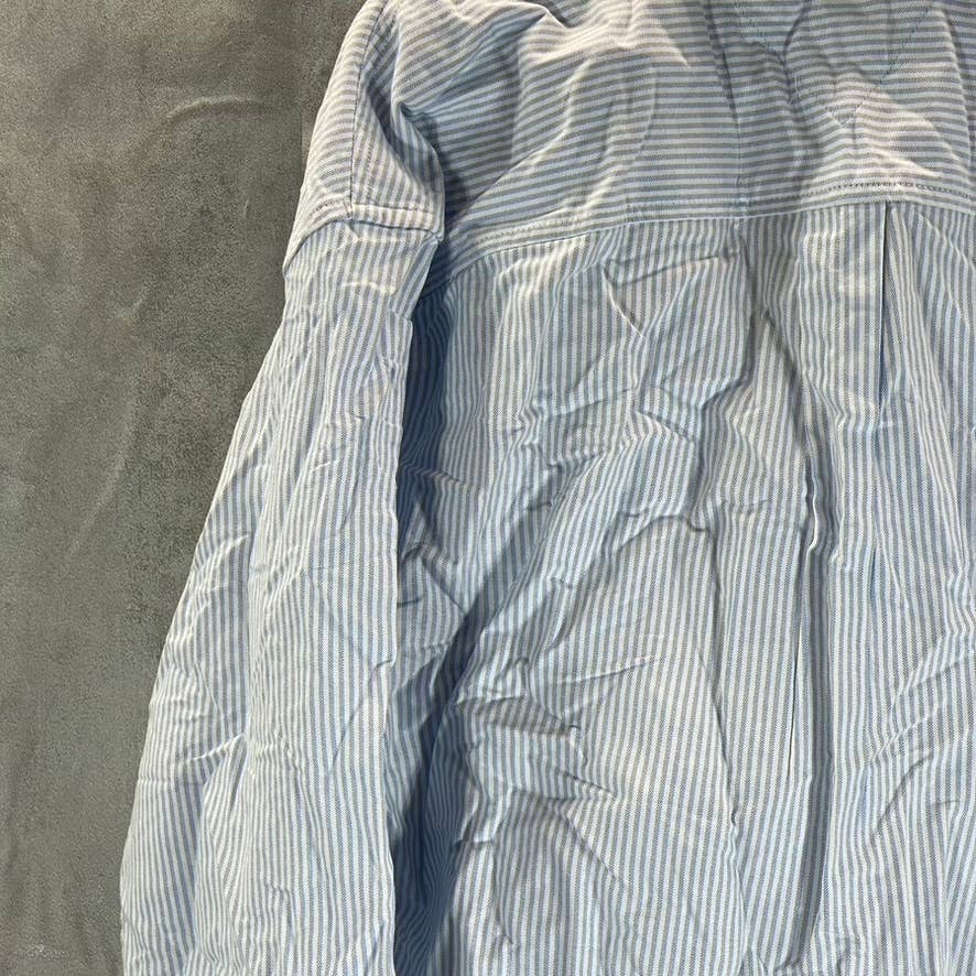TOMMY HILFIGER Men's Collection Blue Custom-Fit New England Stripe Shirt SZ XL