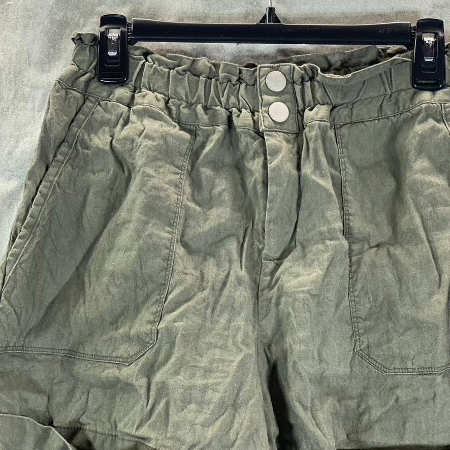 INC INTERNATIONAL Women's Moss Mountain High-Rise Paperbag Cuffed Shorts SZ M