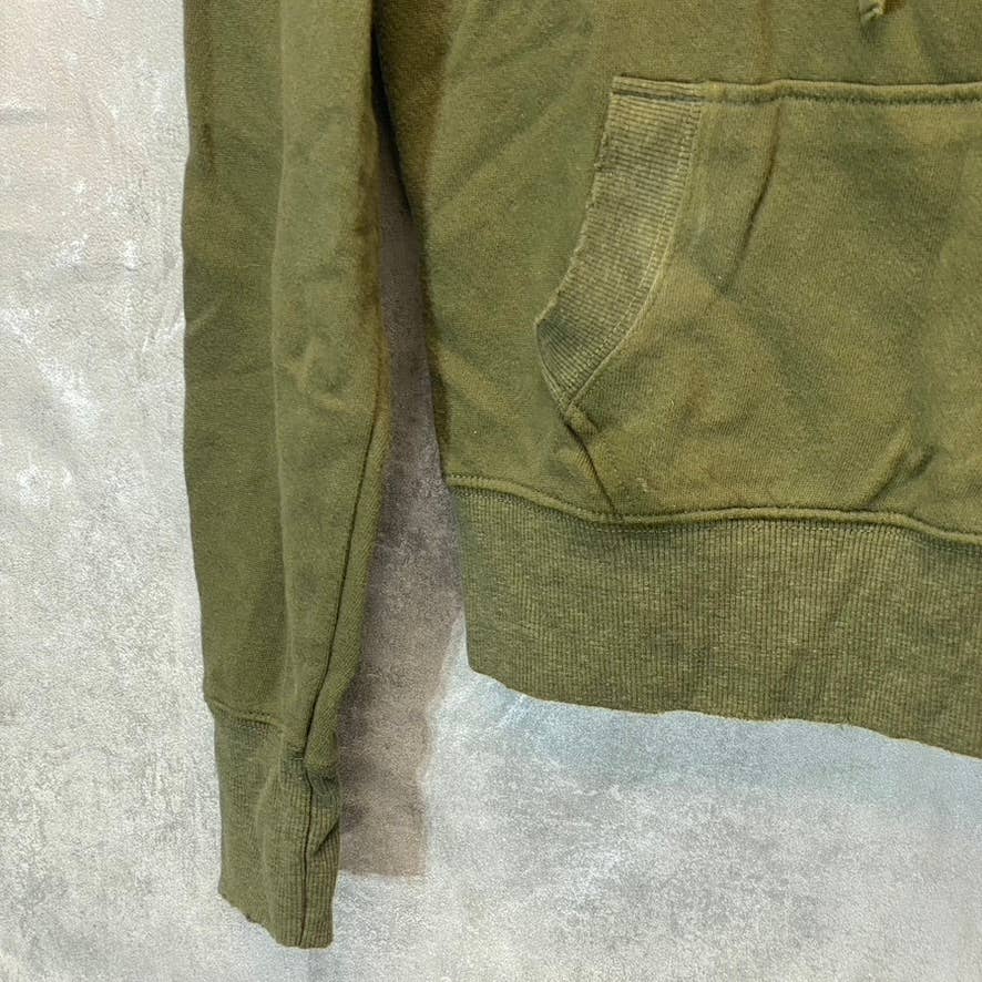 EVERLEIGH Women's Olive Distressed Pullover Hooded Sweater SZ XS