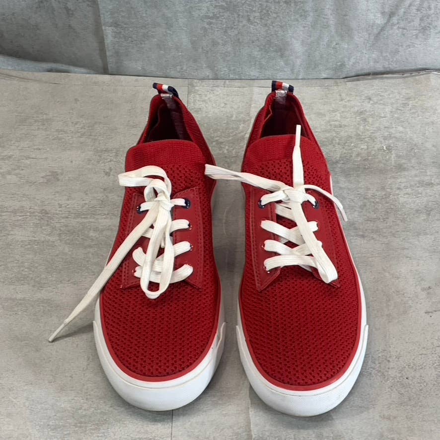 TOMMY HILFIGER Women's Medium Red Fabric Gessie Stretch Knit Sneakers SZ 9.5