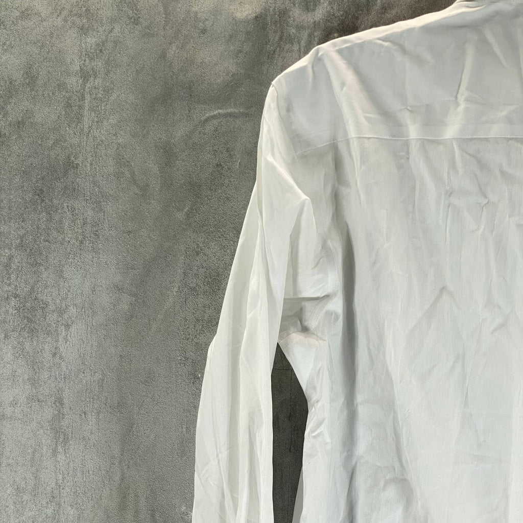ALFANI AlfaTech Men's White Solid Regular-Fit Dress Shirt SZ S(14-14.5 32/33)