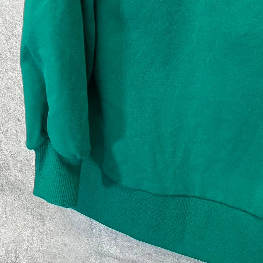 BP. Women's Green Trekking Oversized Crewneck High-Low Hem Pullover Sweater SZ S