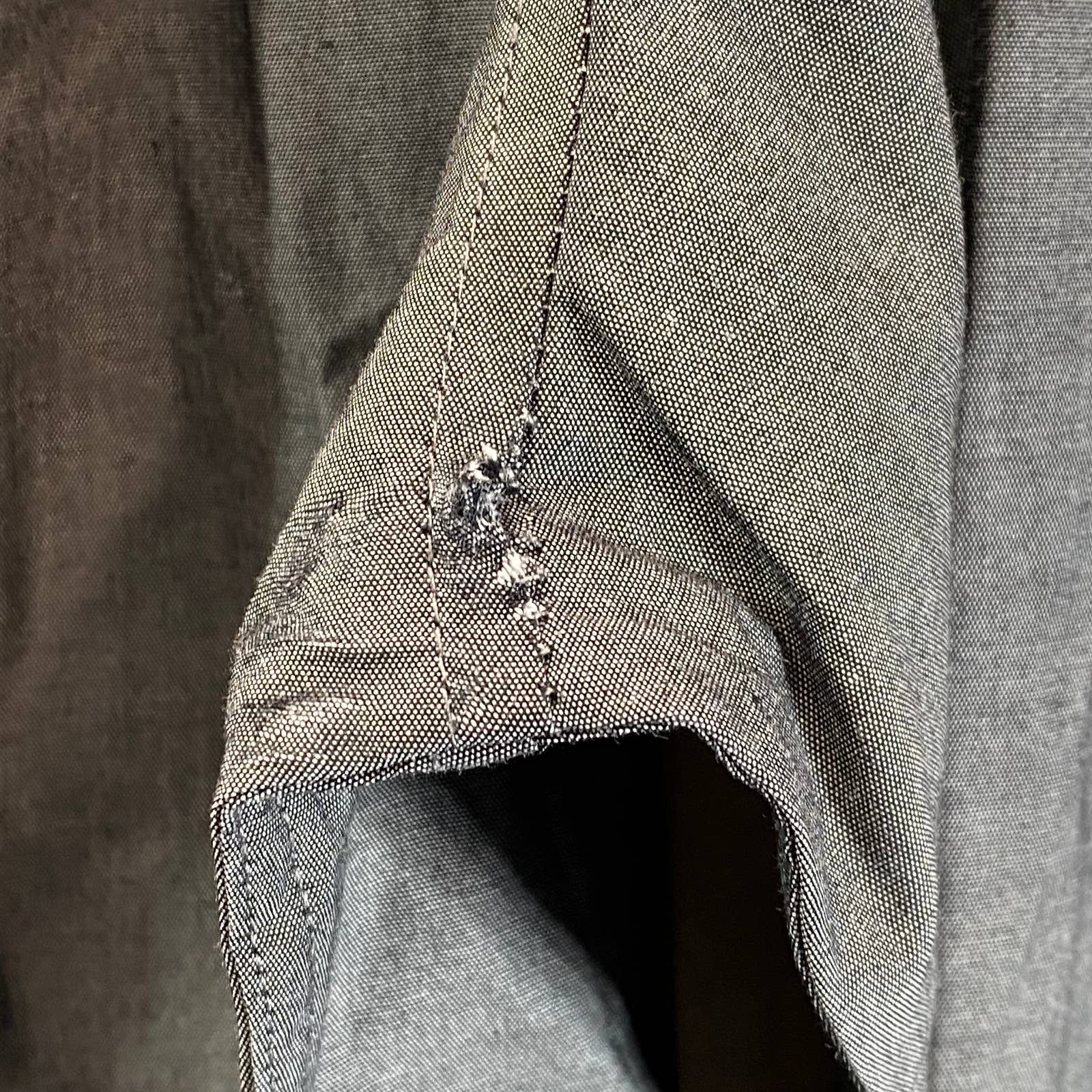 BAR III Men's Charcoal Chambray Slim-Fit Stretch Button-Up Long-Sleeve Shirt SZM