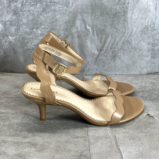 CHARTER CLUB Women's Nude Tinaa Round-Toe Ankle-Strap Dress Sandals SZ 9