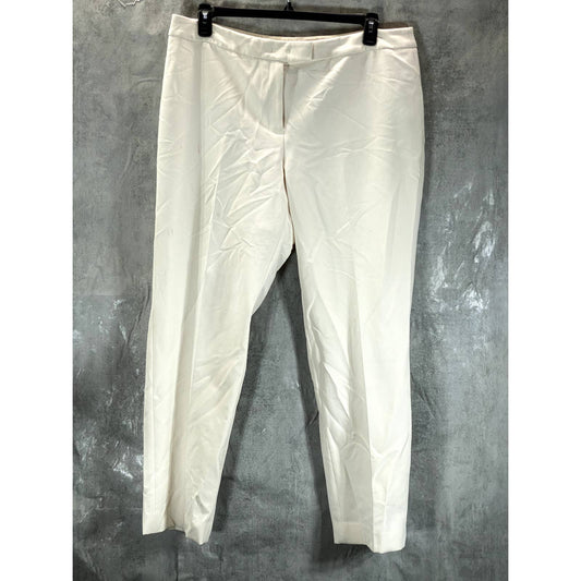 ANNE KLEIN Women's Annie White Mid-Rise Cropped Straight-Leg Pants SZ 16