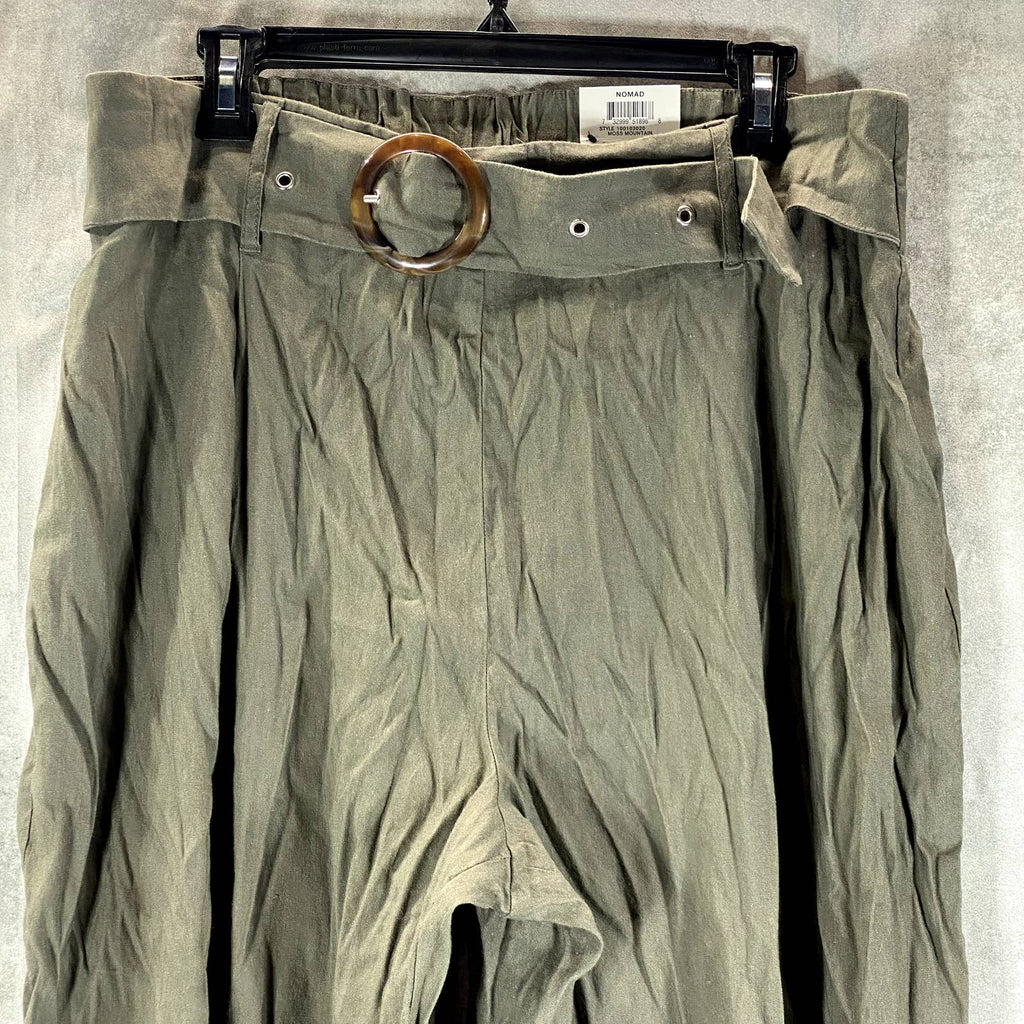 INC INTERNATIONAL Women's Moss Mountain Linen Pleated Buckle Wide-Leg Pants SZXL