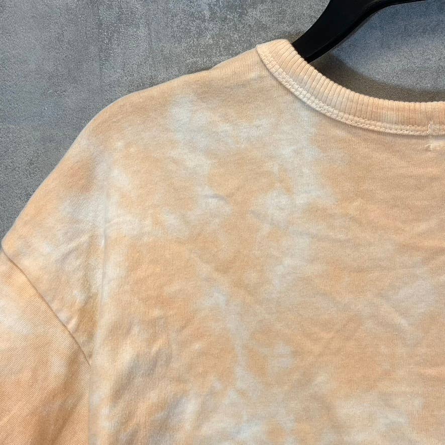 ABOUND Women's Blue-Orange Tie-Dye Raw Hem Crewneck T-Shirt SZ S