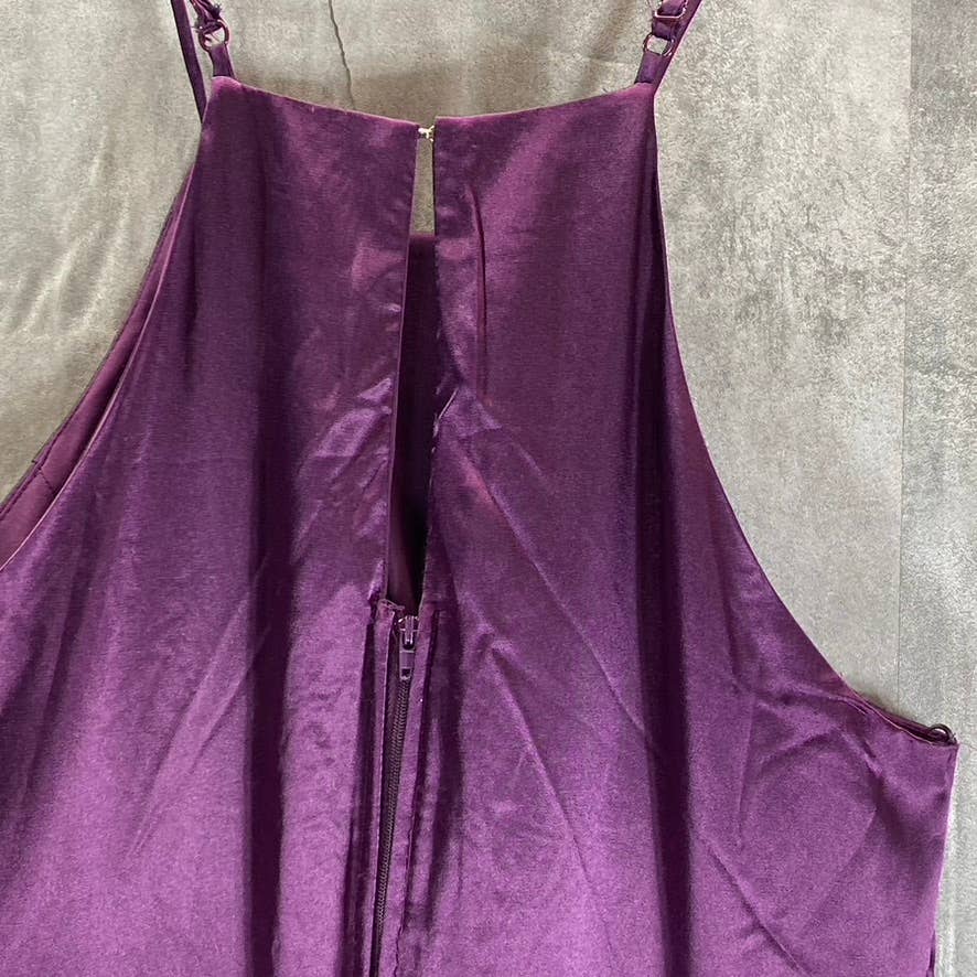 CITY STUDIO Juniors' Purple Satin Sequin-Hem Mini Fit & Flare Dress SZ 11