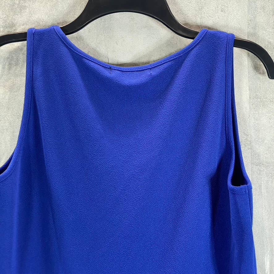 WHITE MARK Women's Royal Blue Scoop-Neck Sleeveless Fit & Flare Mini Dress SZ L