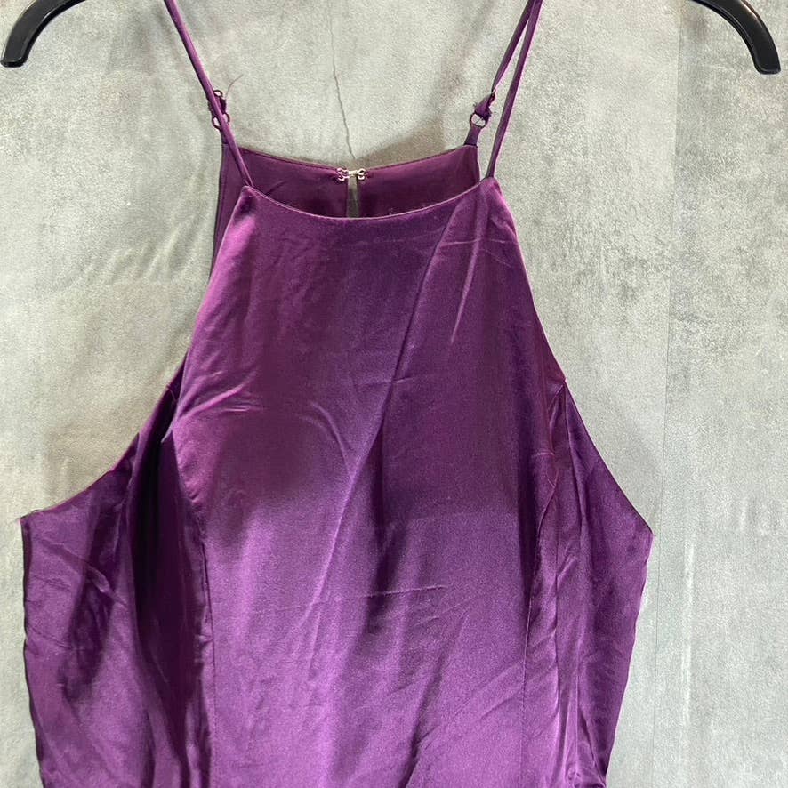 CITY STUDIO Juniors' Purple Satin Sequin-Hem Mini Fit & Flare Dress SZ 11