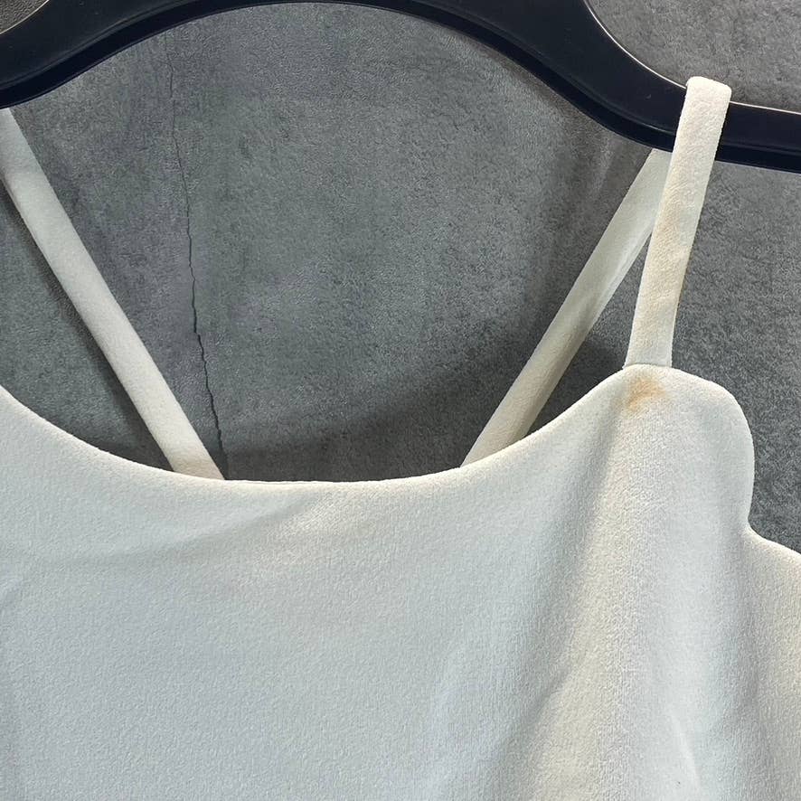 BCX Juniors' Ivory Scalloped Spaghetti Strap Low-Back Bodycon Mini Dress SZ L