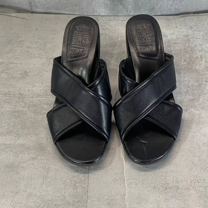 NATURALIZER Women's Black Genn-Rhythm Round-Toe Slip-On Sandals SZ 9.5
