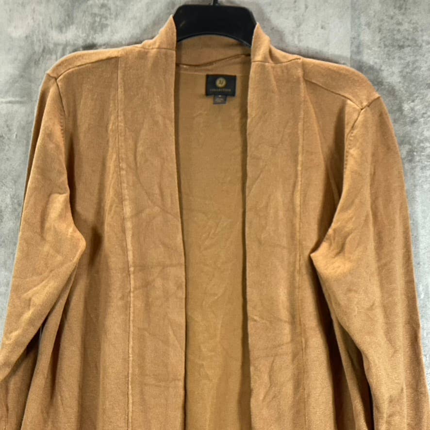 JM COLLECTION Women’s Taupe Flash 5-Button Long Sleeve Open-Front Cardigan SZ M