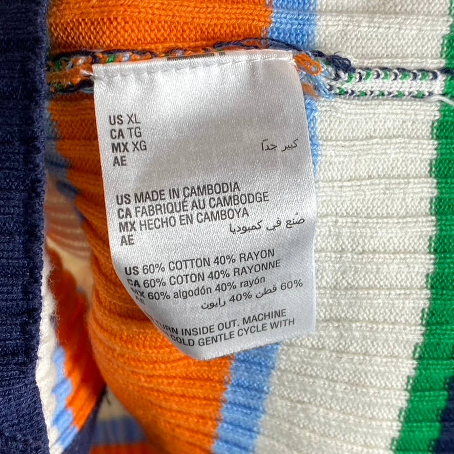 CHARTER CLUB Women's Multicolor Striped V-Neck Button-Up Long-Sleeve Sweater