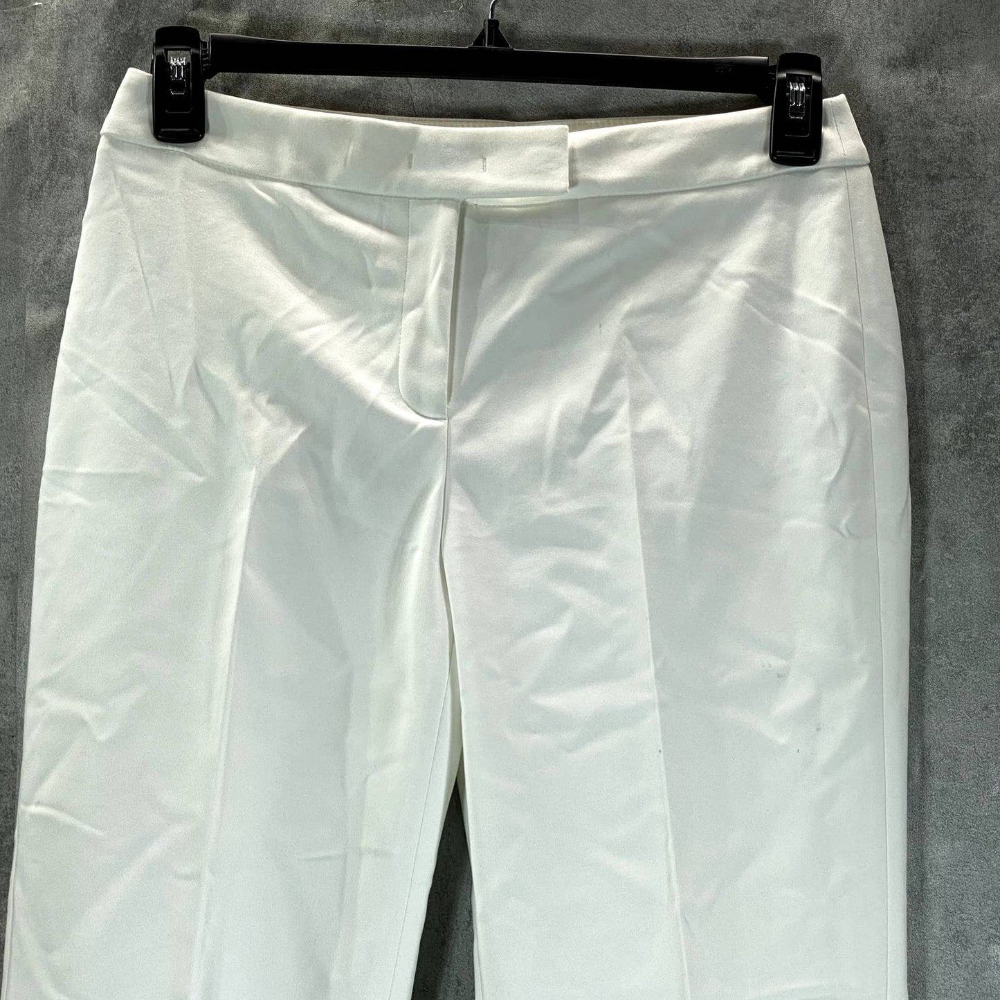 ANNE KLEIN Women's White Double-Weave High-Rise Ankle Pants SZ 4