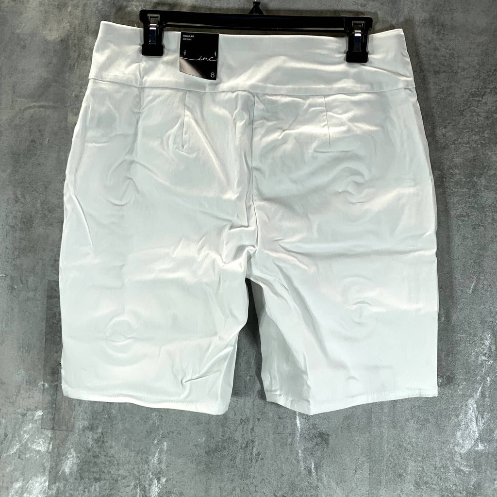 INC INTERNATIONAL CONCEPTS Women's Bright White Mid-Rise Bermuda Shorts SZ 8