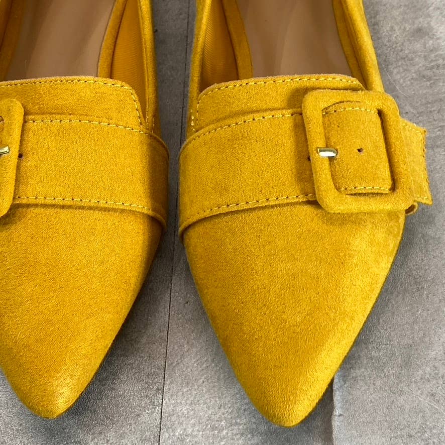 JOURNEE COLLECTION Women's Mustard Buckle Pointed-Toe Slip-On Flats SZ 7