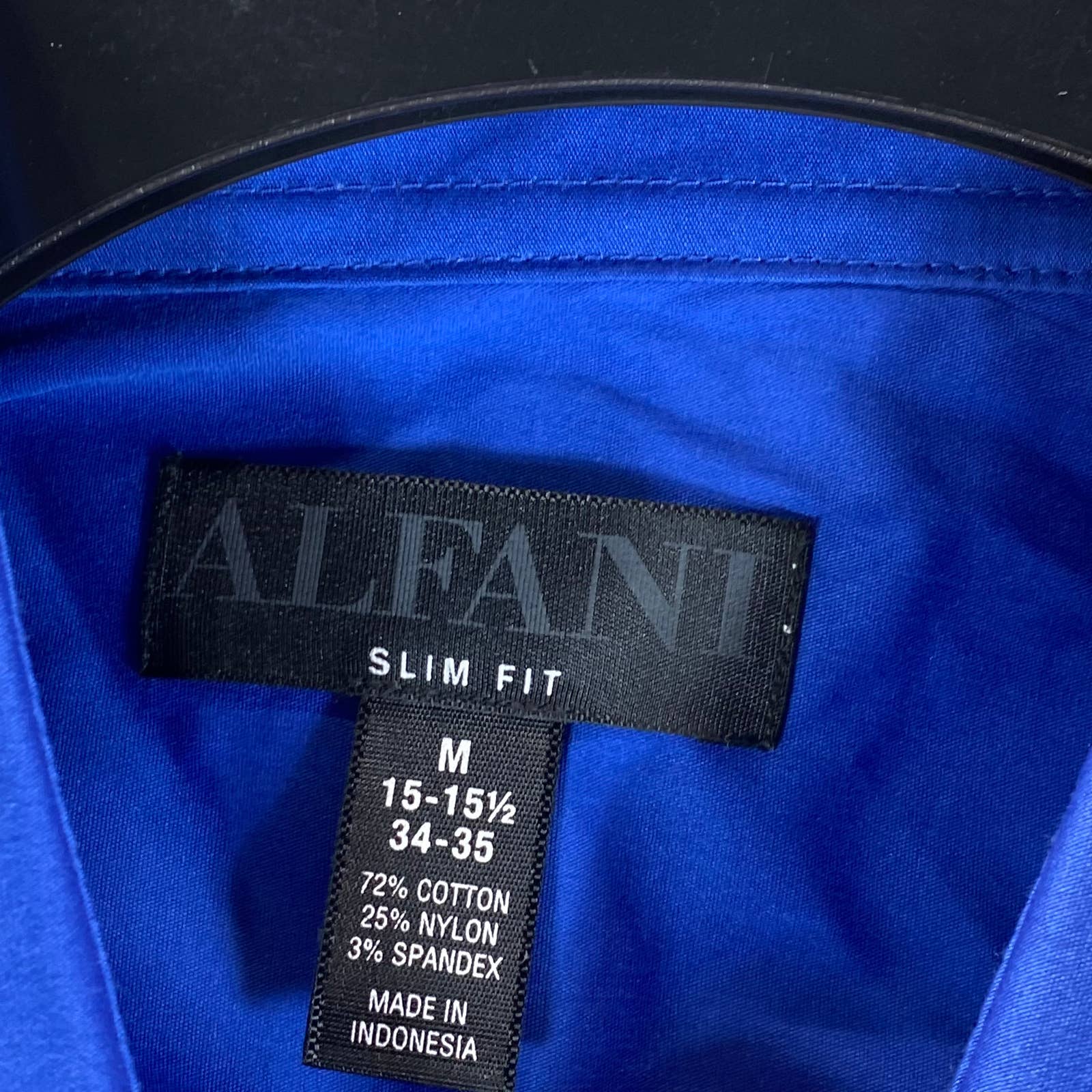 ALFANI Men's Cobalt Slim-Fit Performance Stretch Solid Button-Up Dress Shirt SZM