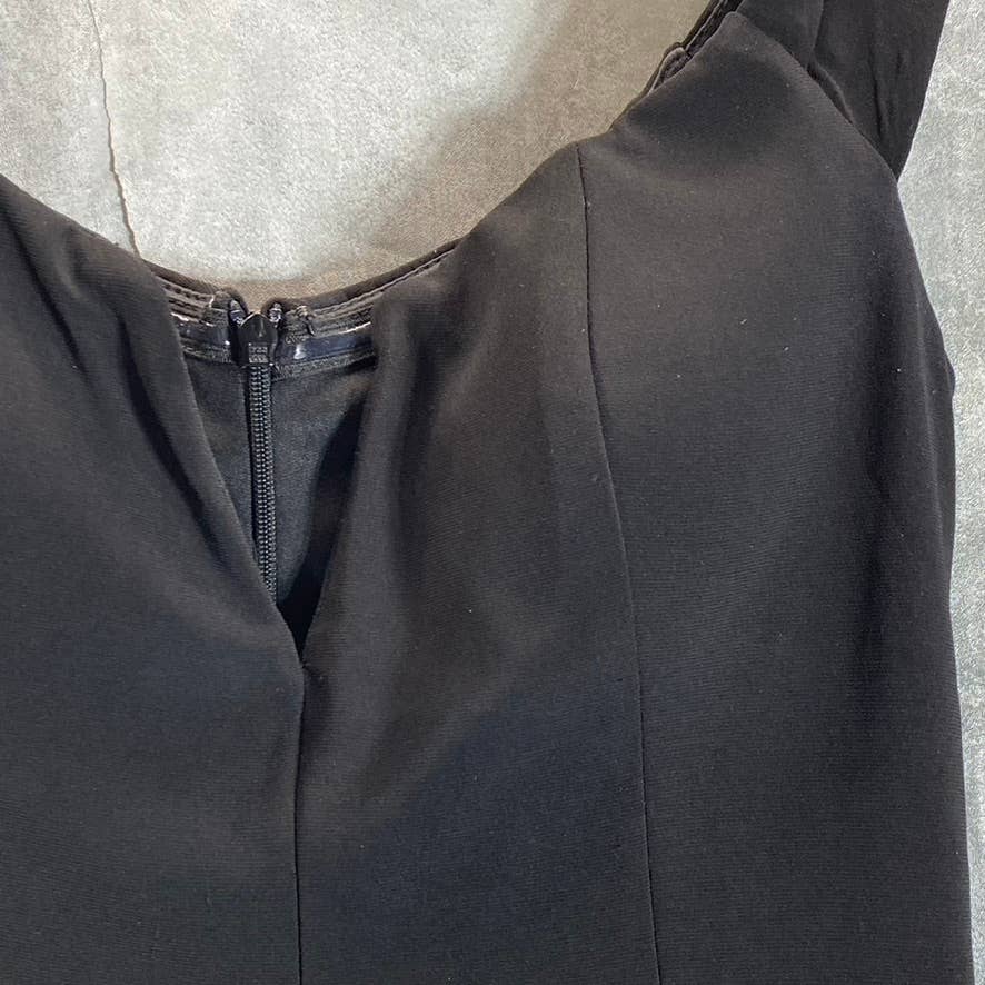 AQUA FORMAL Women's Black Off-The-Shoulder Notched Sweetheart Side-Slit Gown SZ6
