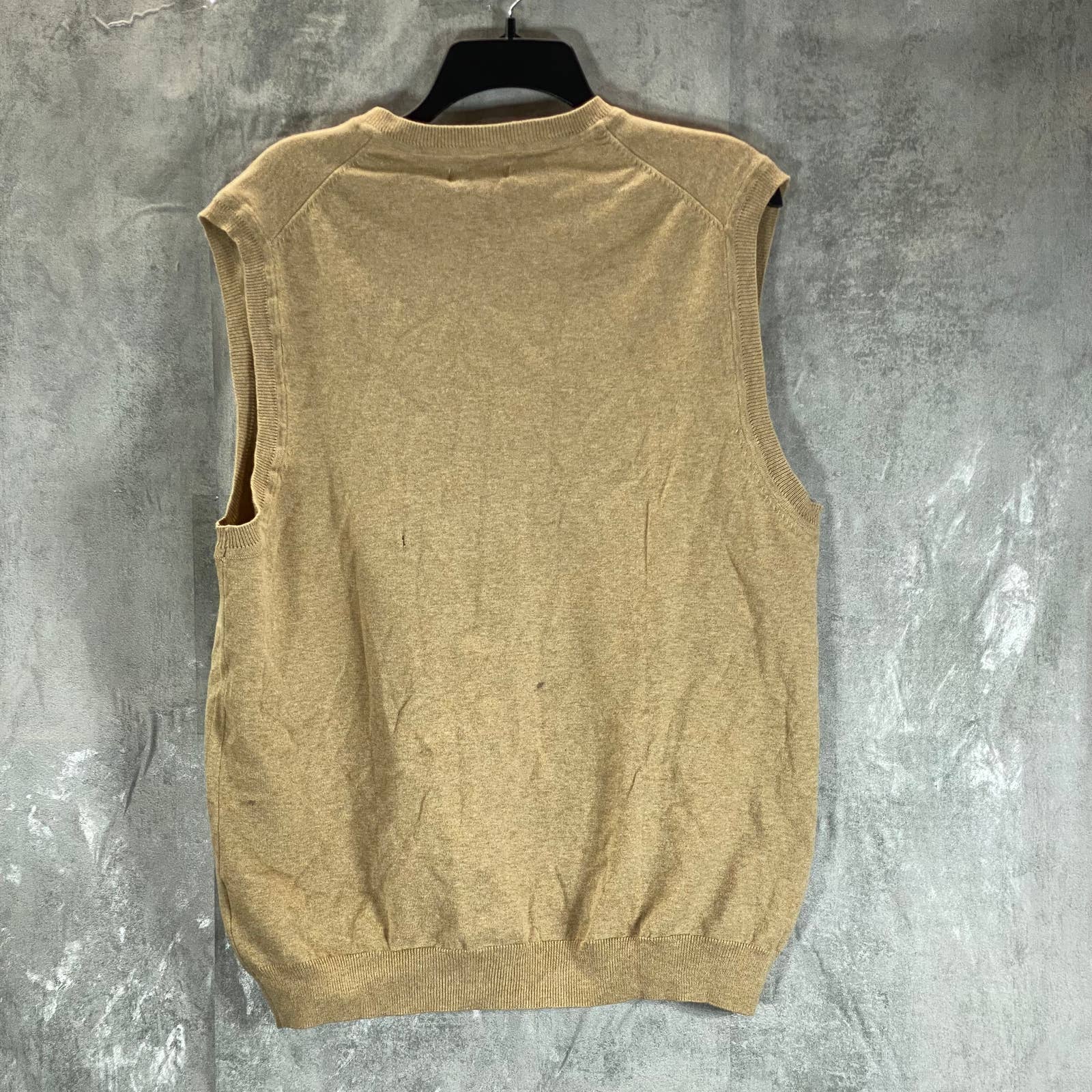 CLUB ROOM Men's Tan Solid V-Neck Pullover Sweater Vest SZ L